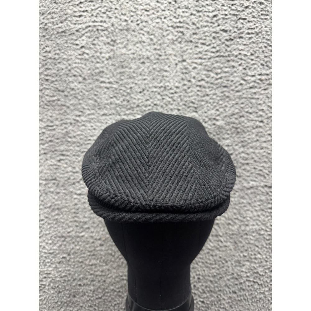 Dolce & Gabbana DG Logo Virgin Wool Corduryo Flat Newsboy Cap Black Mens Size 58